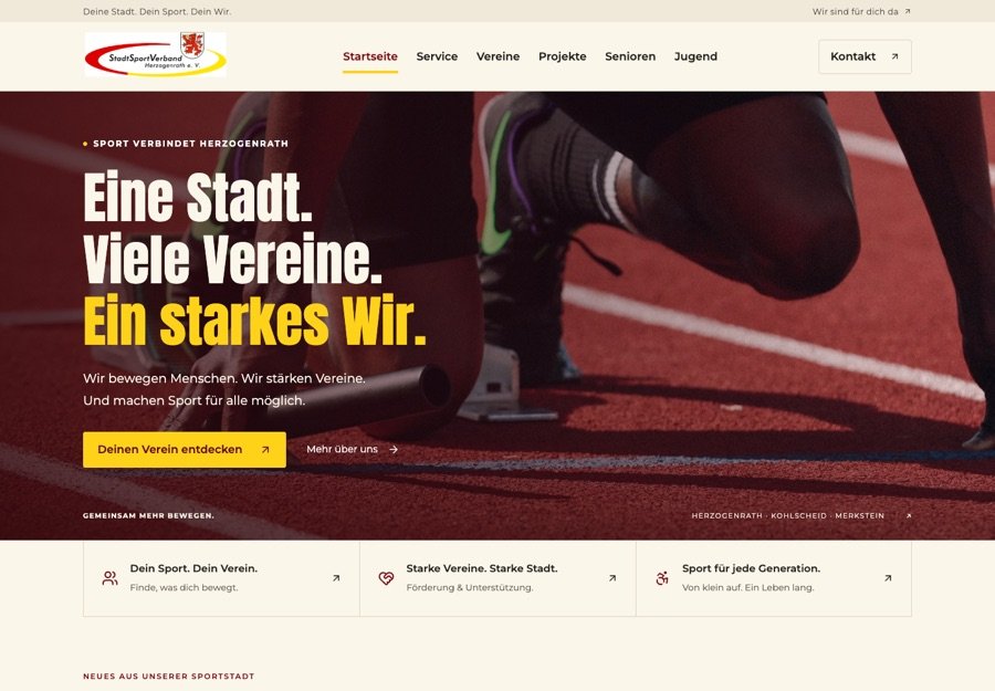 Website-Vorschau des Stadtsportverbands Herzogenrath